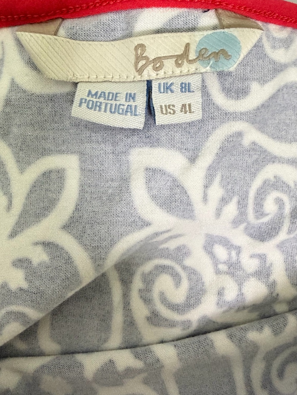 Boden Blue & White Damask Print Maxi Skirt — Size 4L - Picture 5 of 5